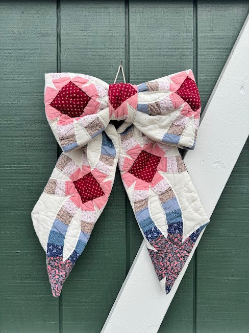 Large Vintage Quilt Door Bow