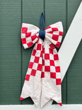 Vintage Quilt Patriotic Door Hanger Bow – America 250th Anniversary