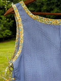 Handmade Vintage Linen & Quilt Top – Side-Tie Detail - small