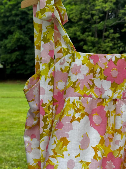 Handmade Vintage Linen & Quilt Top -  small /Medium