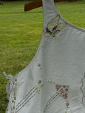 Handmade Vintage Linen & Quilt Top – Side-Tie Detail - Medium