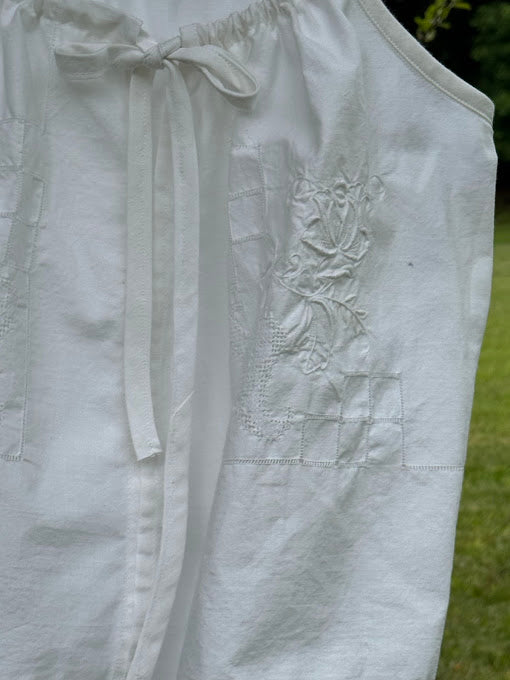 Handmade Vintage Linen & Quilt Top  Small
