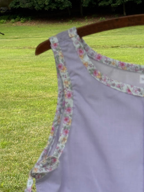 Handmade Vintage Linen & Quilt Top – Side-Tie Detail -  Small