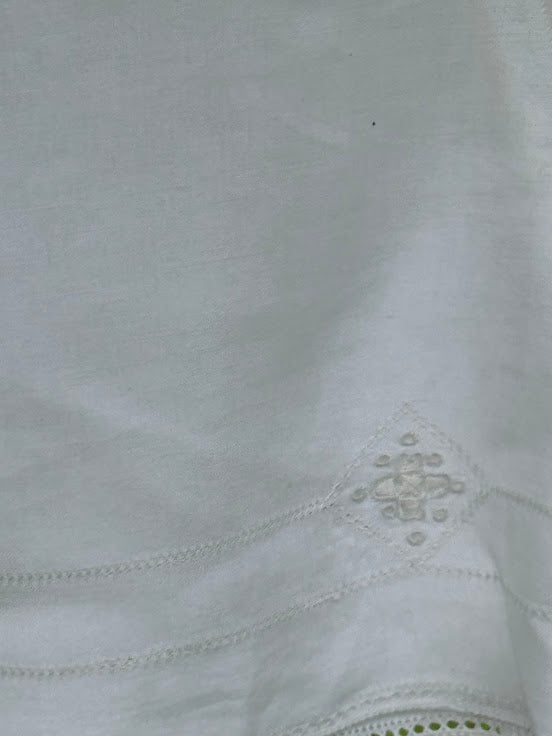 Handmade Vintage Linen & Quilt Top – Side-Tie Detail - XS