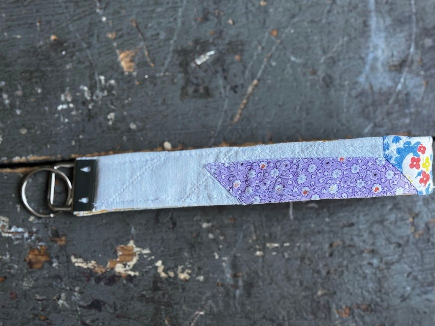 Vintage Quilt Wristlet Key Fob – 6.5" Long