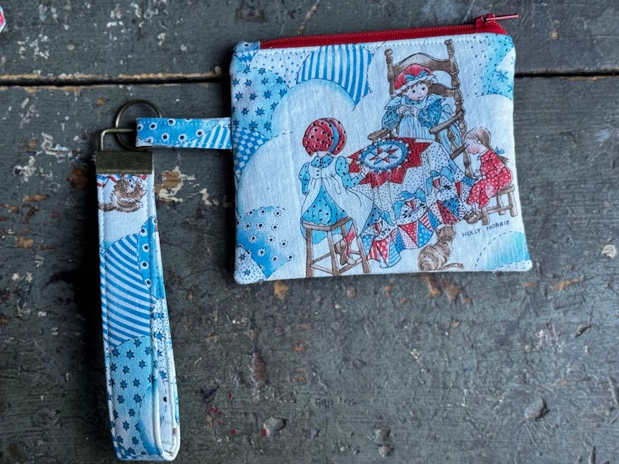 Vintage 1976 Holly Hobby Betsy Ross Coin Purse with Key Fob