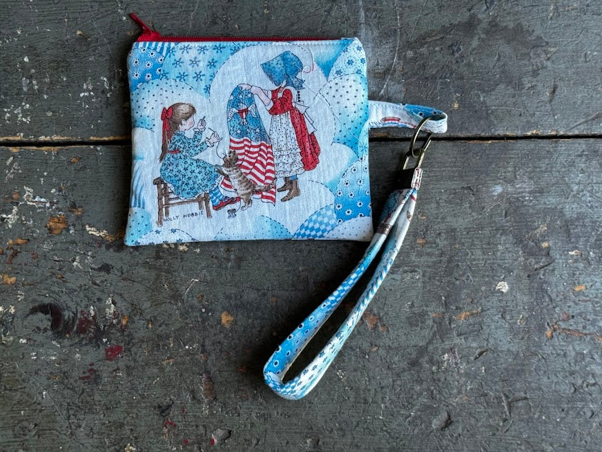 Vintage 1976 Holly Hobby Betsy Ross Coin Purse with Key Fob